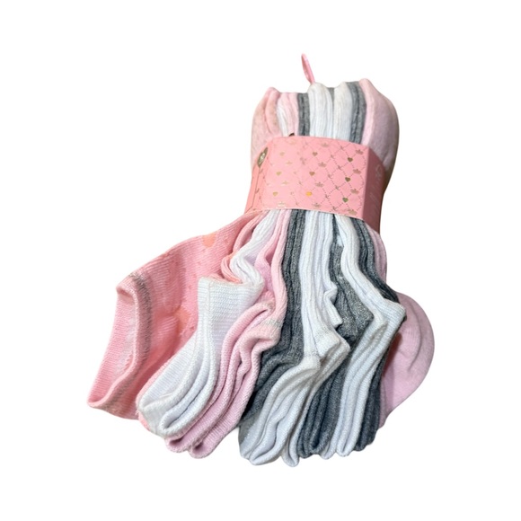 Juicy Couture No Show Socks 10-Pack | Women’s Size 4-10 | Pink Gray White 🩷 - Picture 3 of 8